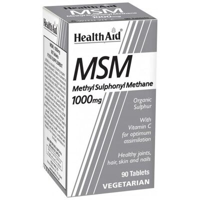 Tabletas de MSM 1000 mg (metilsulfonilmetano) - 90 tabletas