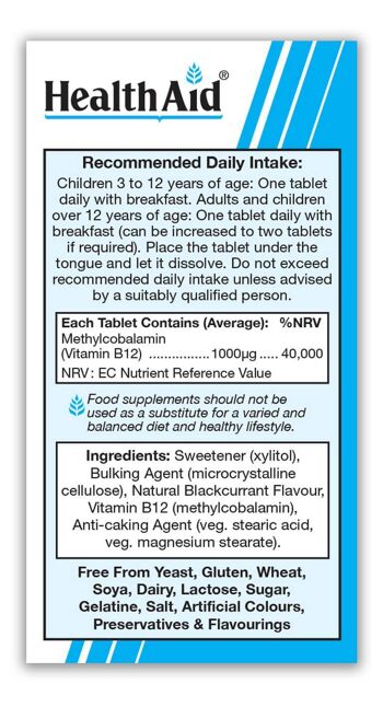 Comprimés de méthylcobalamine Metcobine 1000mcg 3