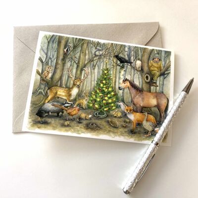 Carte de Noël Woodland Scene A6