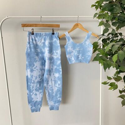 Junior Denim Cloud Crop Top Tracksuit