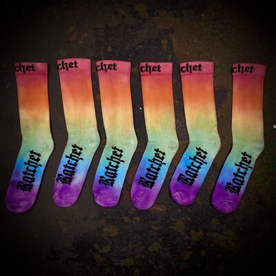 X3 pairs of pride tye dye socks