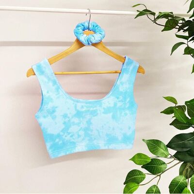 Blue  Cloud Bralette & Scrunchie Combo