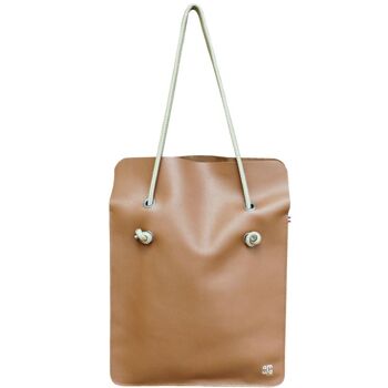 Sac divine cuir lisse - grizzly - anse grege 1