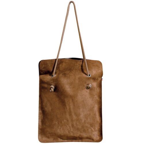 SAC Totebag DIVINE CUIR SUEDE CIGARE -  ANSE VISON