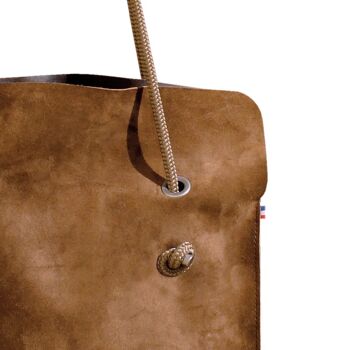 SAC Totebag DIVINE CUIR SUEDE CIGARE -  ANSE VISON 2