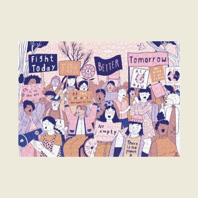 »Fight Today for a Better Tomorrow« Puzzle | Illustration Notietzblock