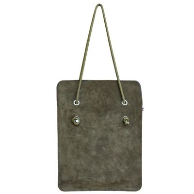 BOLSO DIVINO DE PIEL ANTE VERDE OLIVA - ASA OLIVA