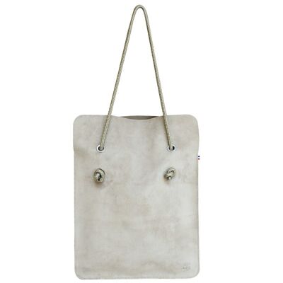 DIVINE ROPE SUEDE LEATHER BAG - TAUPE HANDLE