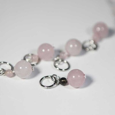 Quartz Bead Stitch Markers - Rose 10mm set of 5