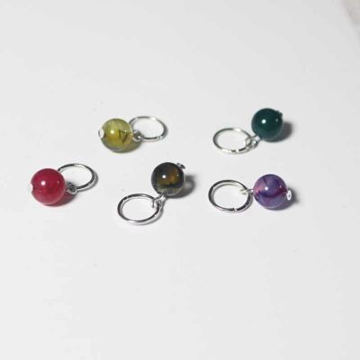 Dragon’s Vein Agate Bead Stitch Markers - Mixed