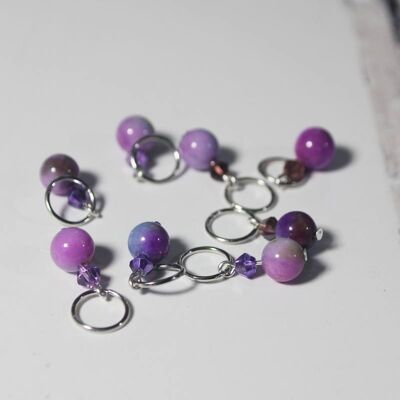 Jade Stitch Markers - Lilac