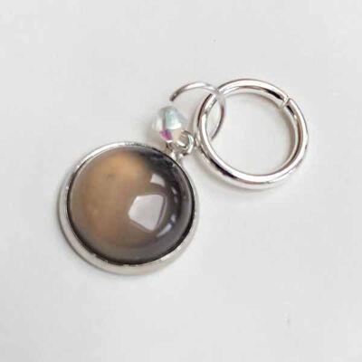 Semi-Precious Cabochon Stitch Markers (individual) - Smoky Quartz