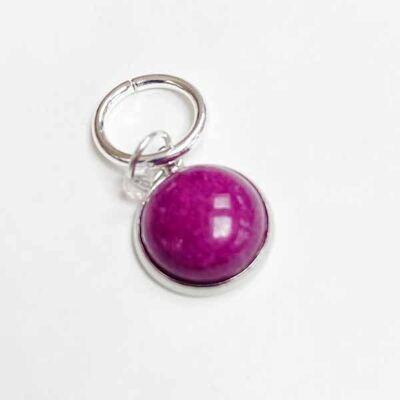 Semi-Precious Cabochon Stitch Markers (individual) - Violet Dyed Jade