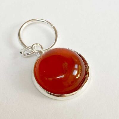 Semi-Precious Cabochon Stitch Markers (individual) - Agate (orange)