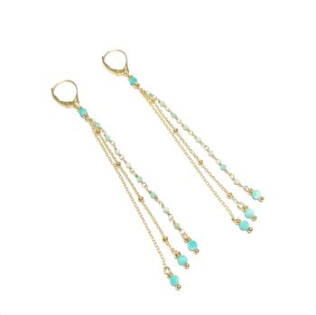 Boucles D'Oreilles Chaînes Amazonite Argent 925 1