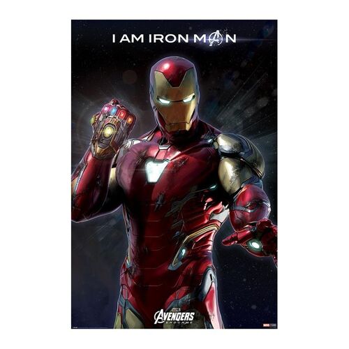 Poster plastifié: Avengers Endgame (I Am Iron Man) 61cm x 91cm