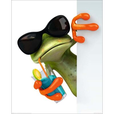 Póster laminado: Cool Frog 40cm x 50cm