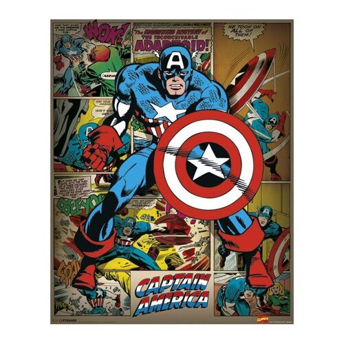Poster plastifié: Captain América comics 40cm x 50cm