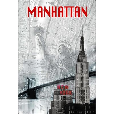 Poster laminato: Manhattan 40 cm x 50 cm