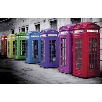 Laminated poster: Telephone booths 61cm x 91cm