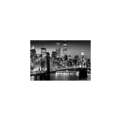 Laminiertes Poster: New York Bridge at night 61cm x 91cm