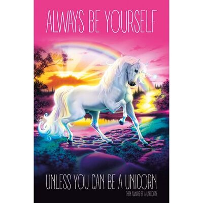 Póster laminado: Unicornio 61cm x 91cm