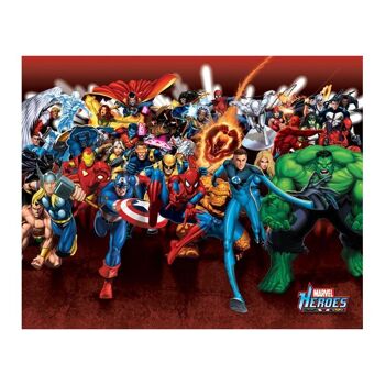 Poster plastifié: Marvel Heroes (Attack) 40cm x 50cm