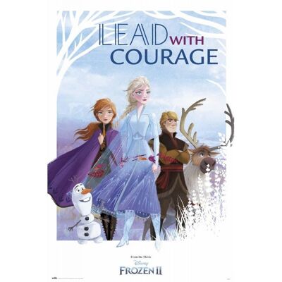 Poster plastifié: FROZEN II COURAGE 61cm x 91cm