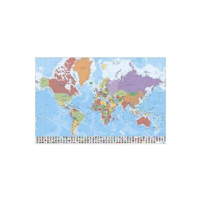Poster laminato: Mappa del mondo 61 cm x 91 cm