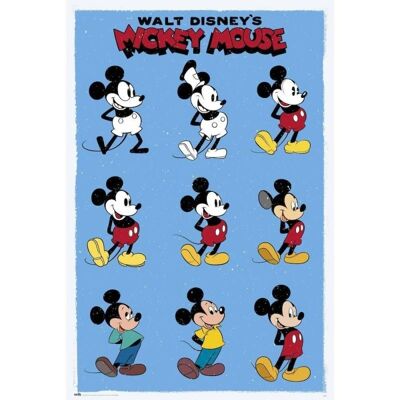 Laminated poster: 100 years of evolution Mickey 61cm x 91cm