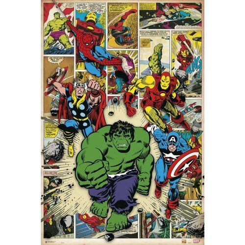 Poster plastifié: Marvel heroes comic hulk 61cm x 91cm