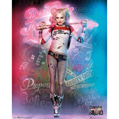 Laminiertes Poster: Selbstmordkommando Harley Quinn Stand 40cm x 50cm