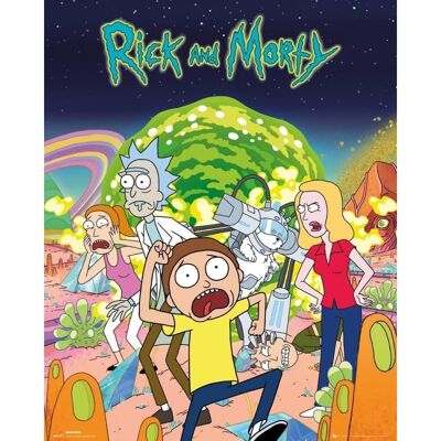 Laminiertes Poster: RICK and Morty Gruppe 40cm x 50cm