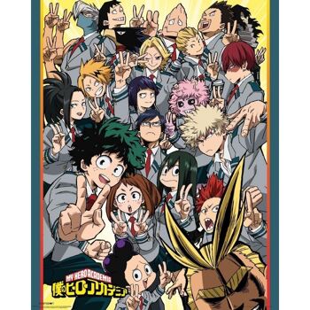 Poster plastifié: MY HERO ACADEMIA SCHOOL COMPILATION 40cm x 50cm