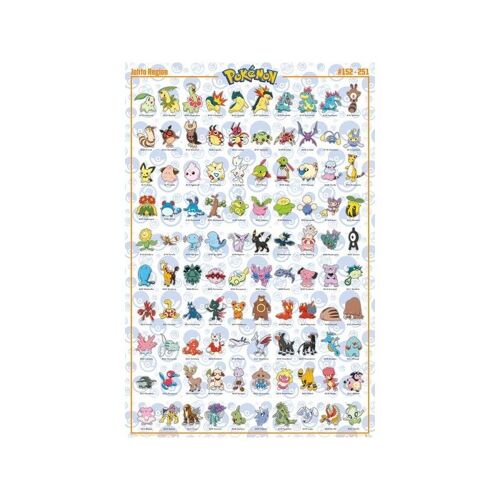 Poster plastifié: POKEMON JOHTO 61cm x 91cm