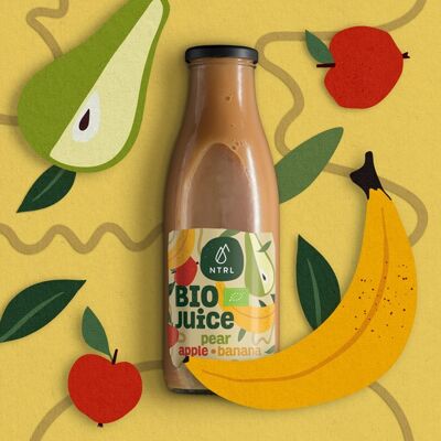 Organic PEAR BANANA APPLE juice NTRL, 750 ml
