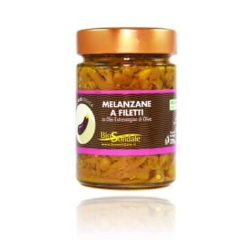 AUBERNGINES TRANCHÉES BIO À L'HUILE D'OLIVE EXTRA VIERGE 300g