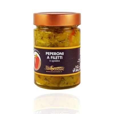 POIVRONS TRANCHÉS BIO À L'HUILE D'OLIVE EXTRA VIERGE 300g