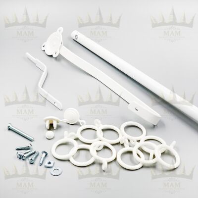 NEW White Rising Portiere Rod (42" / 106cm) - Door Curtain Pole