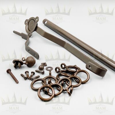 NEW Shiny Bronze Rising Portiere Rod (42" / 106cm) - Door Curtain Pole