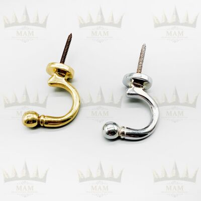 Tassel Ball End Hooks - 50mm - Polished Chrome