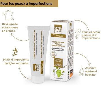 Crème Anti-Imperfections - CYTOLAC® 50 ml - Assainit, apaise et hydrate les peaux à tendance acnéique. 2