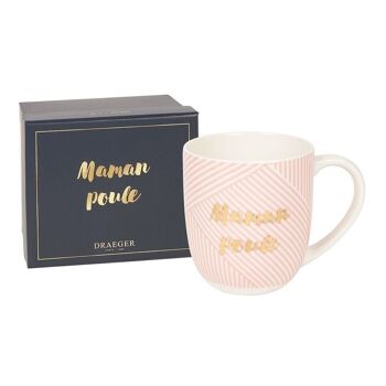 Mug Cadeau - Maman Poule - En Céramique Finition Or à chaud 1