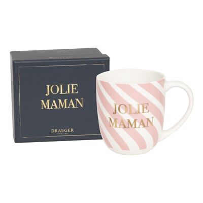 Geschenktasse – Jolie Maman – in Keramik mit Hot-Gold-Finish