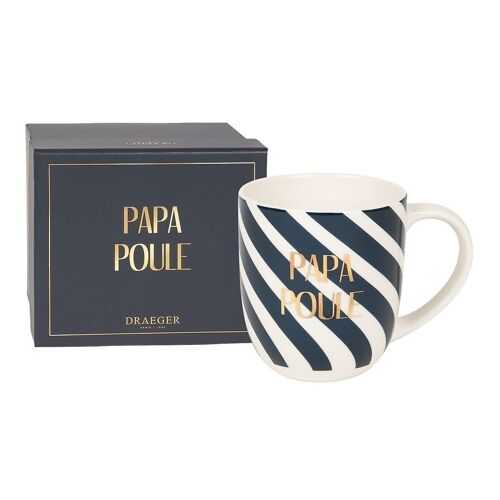 Mug cadeau - Papa Poule - En Céramique Finition Or à chaud