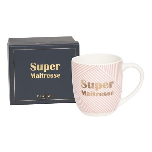 Mug cadeau - Super Maîtresse - En Céramique Finition Or à chaud