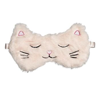 Masque de nuit cocooning - chat rose 1