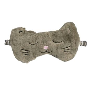 Masque de nuit cocooning - chat gris 1