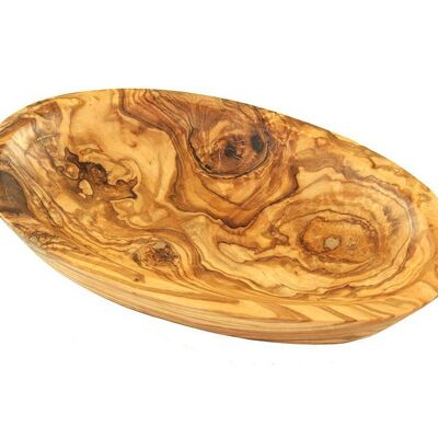 Ciotola OVALE, lunghezza media circa 15 - 17 cm realizzata in legno d'ulivo