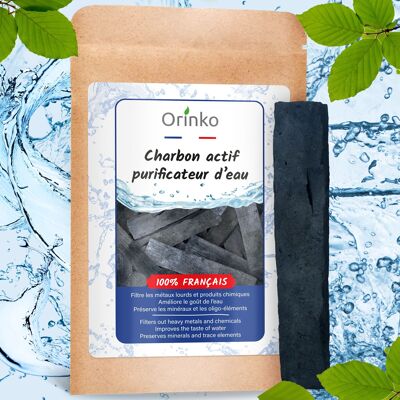 Charbon Actif Français x1 Binchotan pour Purification d'eau en Carafe, Bouteille et Gourde | Puissant Purificateur d'Eau